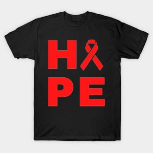 Hope Awareness Ribbon (Red) T-Shirt